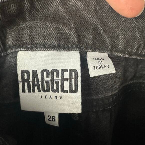 The Ragged Priest Jeans Wide Leg Denim Pants Raw Hem Black Charcoal 26 - Picture 4 of 11